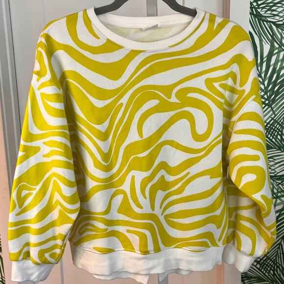 Zara Girls Green and Cream Psychedelic Sweatshirt 13-14 - Picture 2 of 10